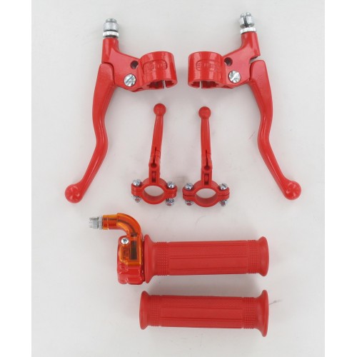 Kit poignées de gaz mini targa plastique métal Rouge