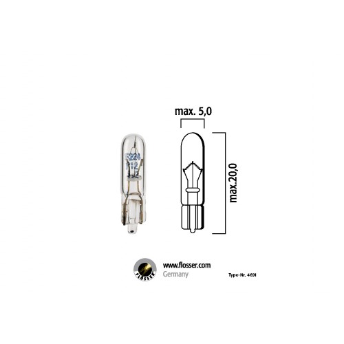 Ampoule 12V 2,3W W2x4,6d W2,3W Flosser (4691)