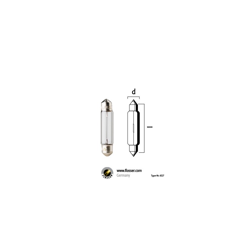 Ampoule navette 6x24mm 6V 1W W5W Flosser (6127)