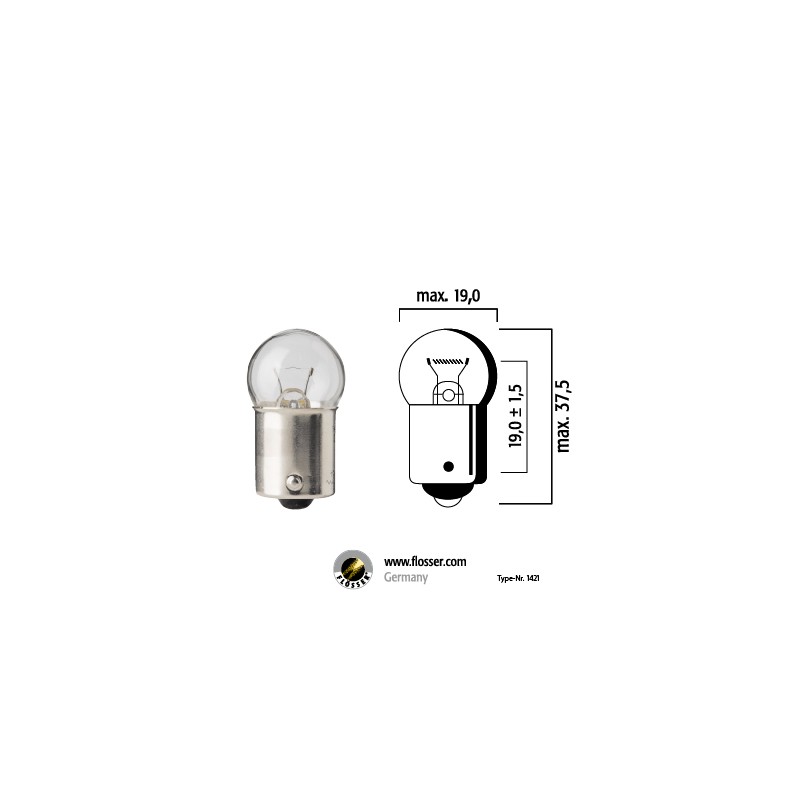 Ampoule 12V 3W BA15s Flosser (1421)