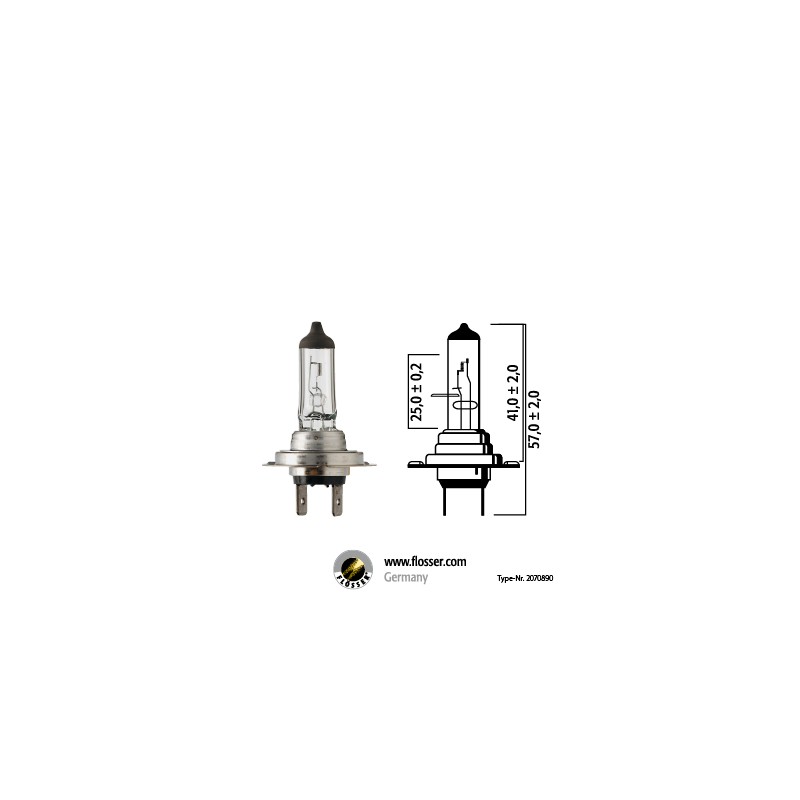 Ampoule H7 12V 55W PX25d Mega Plus 50% Flosser (2070890)