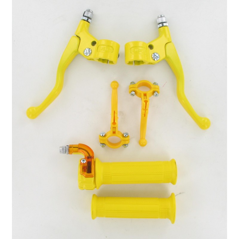 Kit poignée gaz mini targa métal Jaune