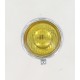 Phare chromé vitre Jaune D.125mm casquette chromée support de compteur (60mm)