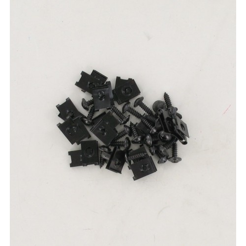 Sachet 25 Agrafe et Vis de carrosserie D5mm Noire