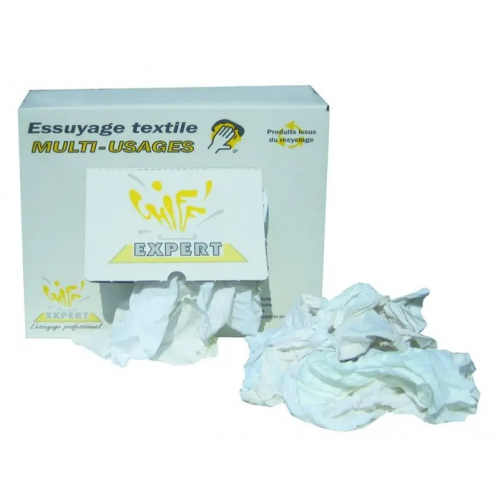 Carton 10kg chiffons blanc extra fins