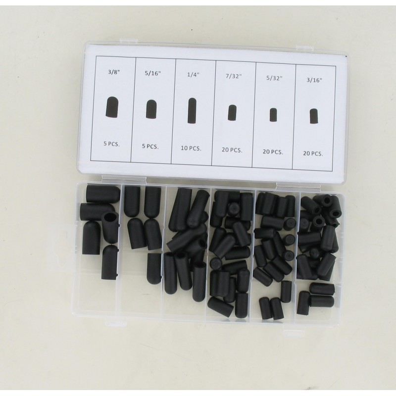 Boite de 80 bouchons caoutchouc (6 tailles)