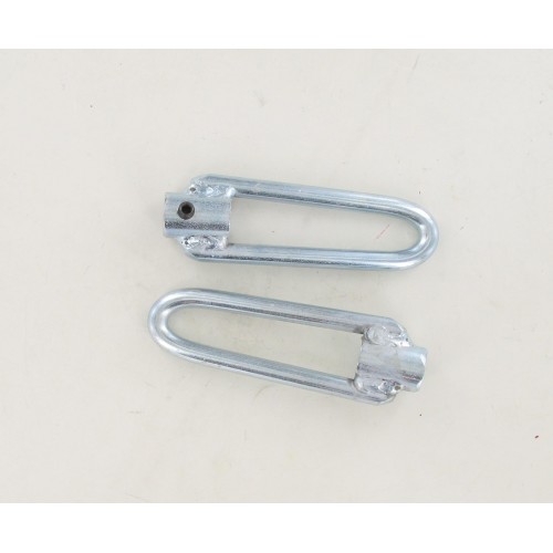 Paire de reposes pieds U lisses zingués