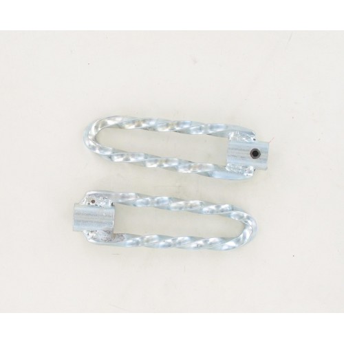 Paire de reposes pieds U torsadés zingués