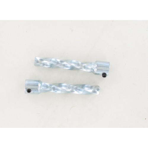 Paire de reposes pieds torsadés zingués