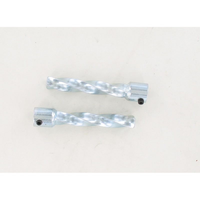 Paire de reposes pieds torsadés zingués