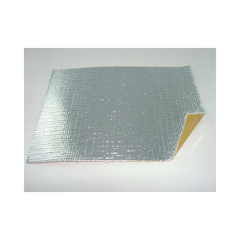 Plaque Isolante Adhésive en Tissu de Verre / Aluminium  200x150 mm - 600°C